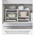 thumbnail image 6 of Yamazaki Home Three-Tier Cabinet Storage Rack, White, Steel, Adjustable Tiers, 6 of 7