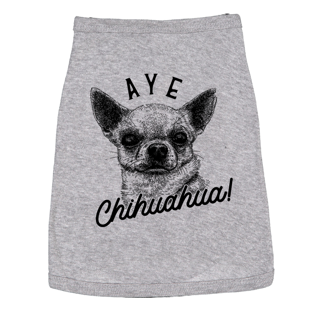 Dog Shirt Aye Chihuahua Tee Funny Tiny Dog Clothes (Heather Grey) S