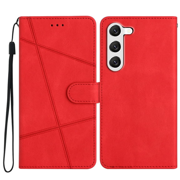 Tarise Galaxy S21 Plus Flip Wallet Phone Case, PU Leather Kickstand Wrist Strap Card Holders Shockproof TPU Inner Shell Slim Magnetic Solid Color Case Cover for Samsung Galaxy S21 Plus 5G 6.7", Red