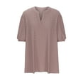 thumbnail image 6 of XuJwPNcy Womens Plus Siz Tops Short Sleeve V Neck Shirts Lightweight Flowy Loose Blouse Tees Hollow out Top, 6 of 7