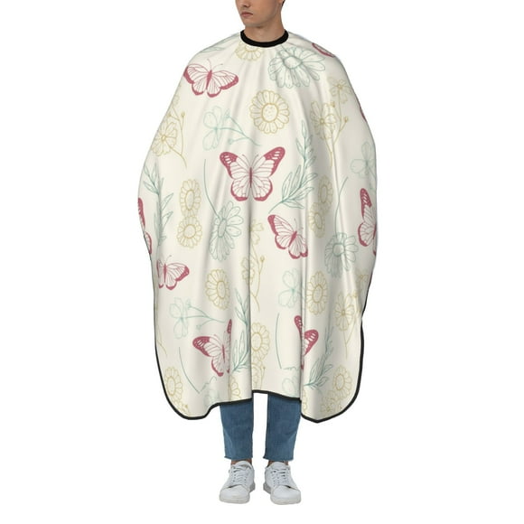 ZICANCN Hair Cutting Cape for Adults, Flower Butterfly Cape Salon Barber Cape for Hair Stylist Shampoo Capes Waterproof, 55x66 Inches