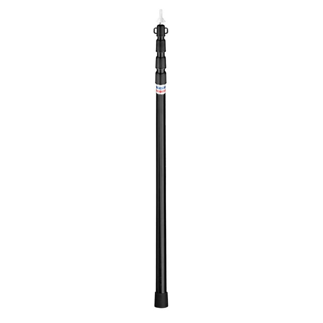 Adjustable 4-Section Aluminum Alloy Tarp Pole - 2.8m Extended, 0.9m Retracted, Lightweight 600g, Black/Silver/Red Options, with Basic Lightning Protection Cap for Outdoor Canopy & Shade Tent (Single
