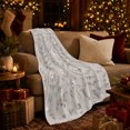 thumbnail image 3 of YShenghong Delicate Cotton And Eucalyptus Botanical Wreath Pattern Printed Flannel Blanket, 3 of 7