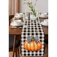 thumbnail image 2 of Table Runners 36 Inches Long Dress Scarves, Fall Orange Pumpkin Farmhouse Kitchen/Dining Table Runner, Short Coffee Tablerunners, Thanksgiving Retro Plaid Bow Farmhouse 13x36 Inch, 2 of 7
