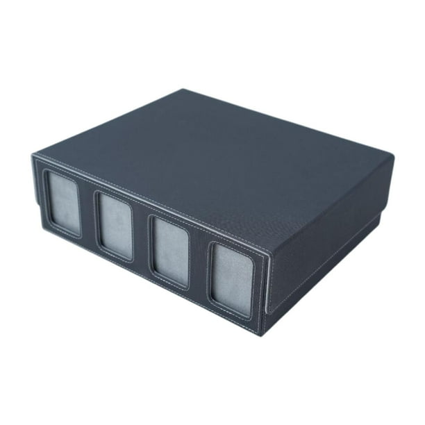 Estuche para baraja de cartas con capacidad para 2400 cartas, protector de cartas con funda de piel sintética para guardar cartas. Negro Color Gris