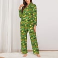 thumbnail image 2 of Balery traditional Irish colours Conjunto de Pijama con Estampado para Mujer, Conjunto de Dos Piezas con Manga Larga, Ropa de Dormir Suave con Bolsillos, Pijamas Cómodos-Large, 2 of 7