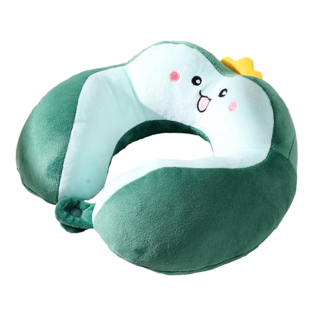 Almohada de viaje, almohada para el cuello, portátil, práctica, para hombres y mujeres, almohada en forma de U, soporte para el cuello para mochilero, Verde