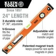 thumbnail image 2 of Klein Tools 935L 3-Vial 24 in. Bubble Level - High Visibility, Orange, 2 of 12