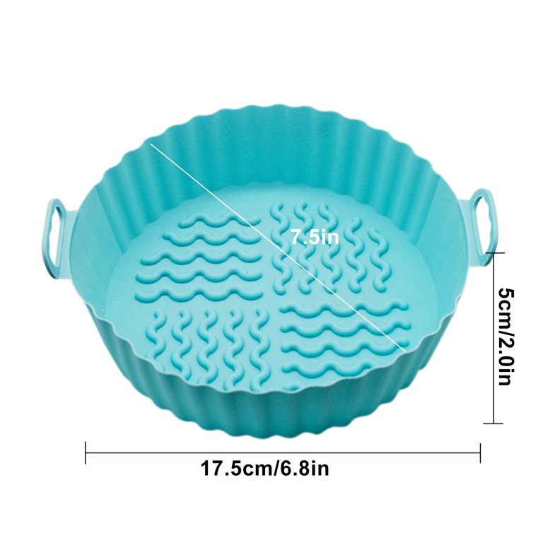 6.5 Inch Air Fryer Silicone Pot, Premium Heat Resistant Air Fryer Silicone  Basket Liners Kitchen Reusable Silicone Air Fryer Accessories (Sky Blue)