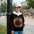 thumbnail image 5 of Chririnla Flame Basketball Hooded Pullover for Kids and Youth - boy Fuzzy Hoodies Soft Fuzzy Sweatshirt with Pockets for Daily Wear and Gym, 5 of 7