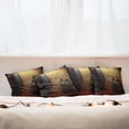 thumbnail image 4 of Ambesonne Fitness Throw Pillow Cover 4 Pack, Gym Room and Dumbbells, 18", Black Redwood Pale Brown, 4 of 5