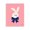 Rabbit Ribbon Pink, variant on Stupell Industries Minimalist Lemon with Eyelashes Black Floating Frame Canvas Art, 17 x 21, by Jessica Beck