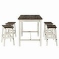 thumbnail image 4 of Wood Dining Set Table and 4 Stools Harvest White Distressed | Furniture Dash, 4 of 6