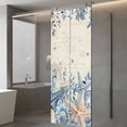 thumbnail image 3 of Blue Starfish Coastal Window Privacy Film, Eucalyptus Summer Nautical Shell Retro Static Cling UV Sun Blocking Heat Control Window Tint Day and Night, Non-Adhesive One Way Privacy Cover 23.6''x59'', 3 of 7
