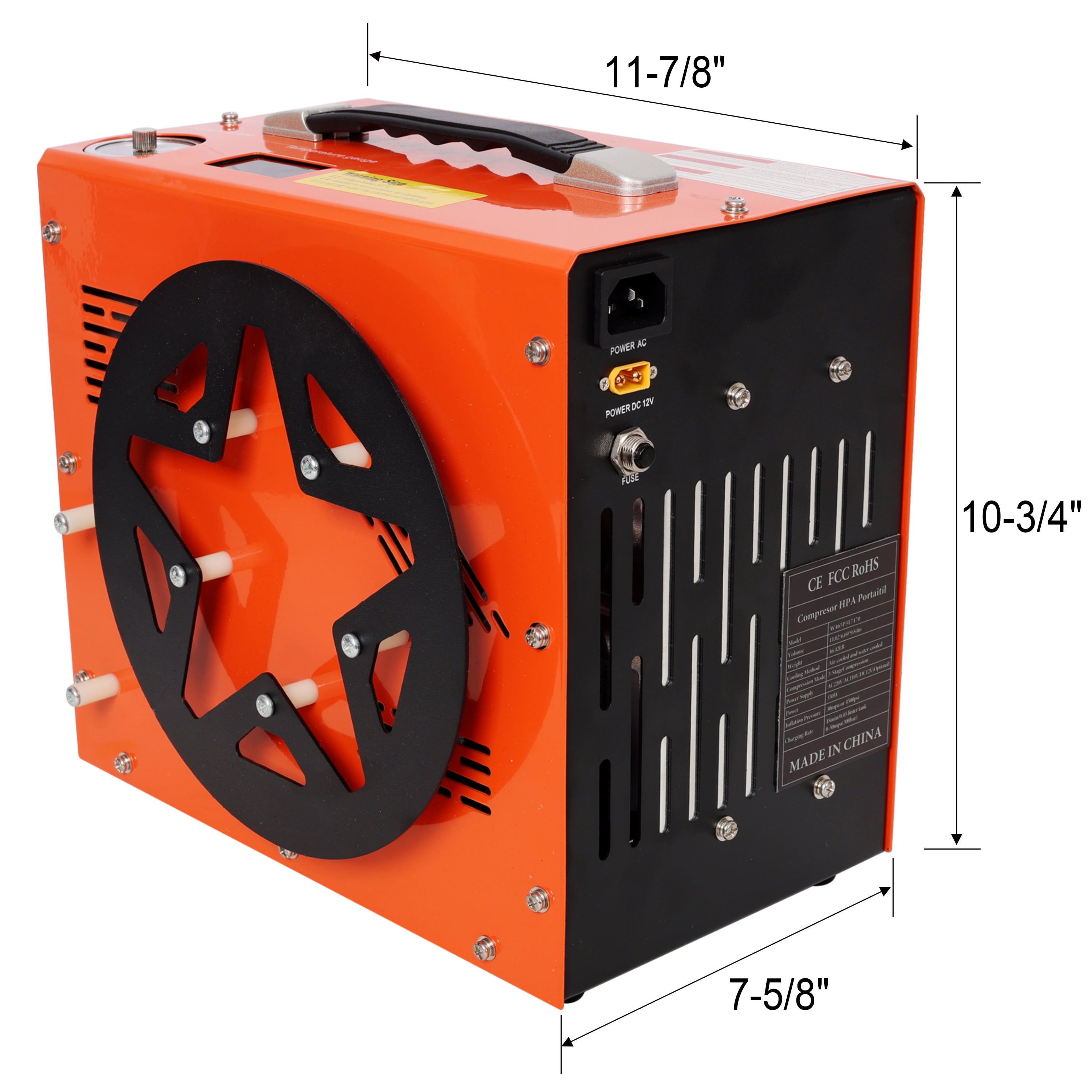 PCP Air Compressor 4500PSI Auto-Stop 12V/120V Oil-Free Portable Pump