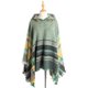 thumbnail image 1 of Chal con capucha a cuadros para mujer, manta, poncho, sudadera con capucha, chal con borlas, 1 of 5