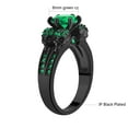 thumbnail image 2 of Punk Skull Rings Black Matching Rings Couple Rings Green Cz Wedding Ring for Women, 2 of 7