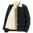 thumbnail image 4 of NTACZA Black Mens Jackets Sherpa Lined Corduroy Work Trucker Jacket Thick Button Down Outerwear Coats for Man L, 4 of 5