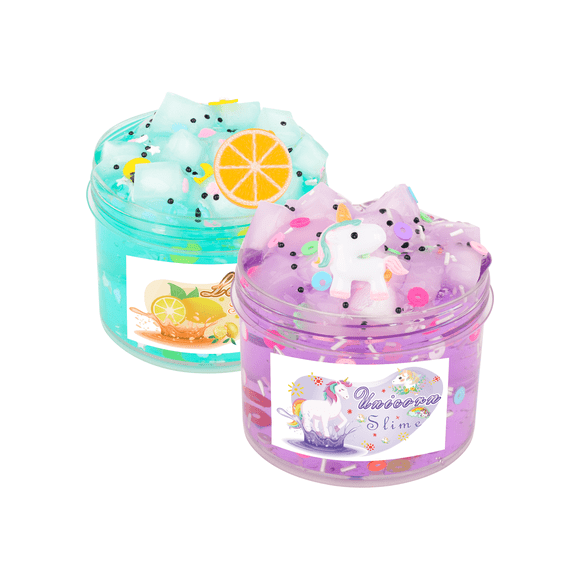 2pcs/Set,Mini Clear Slime,60ml Mini Clear Slime,Jelly Block Slime Set, Party, Ideal For Leisure Holidays, Birthday Gifts, Fruit Accessories, Fillers.
