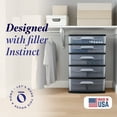 thumbnail image 2 of Homz 5-Drawer Plastic Bedroom & Closet Organizer Storage, Clear/BlackFrame, 2 of 12