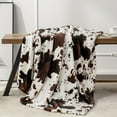 thumbnail image 4 of 1pc Cozy Cow Print Fleece Throw Blanket - Soft, Warm, All-Season Comfort - Perfect for Home or Office - Ideal Gift for Adults, Teens, and Students-30*40inch, 4 of 10