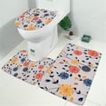 thumbnail image 2 of Pioneer Flower Floral Print Pattern Bathroom Rugs Sets 3 Piece,Toilet Cover Set,Absorbent Non Slip Bathroom Mats Sets with U-Shaped Contour Rug Toilet Rug Set, 2 of 5