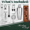 thumbnail image 3 of Mixology Bartender Kit: 10-Piece Bar Tool Set with Mahogany Stand, Silver, 3 of 9