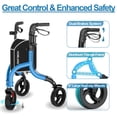 thumbnail image 3 of Andador de 3 ruedas HOMLAND para personas mayores, plegable, apto para FSA/HSA, con soporte para bastón y vaso, altura ajustable., 3 of 5
