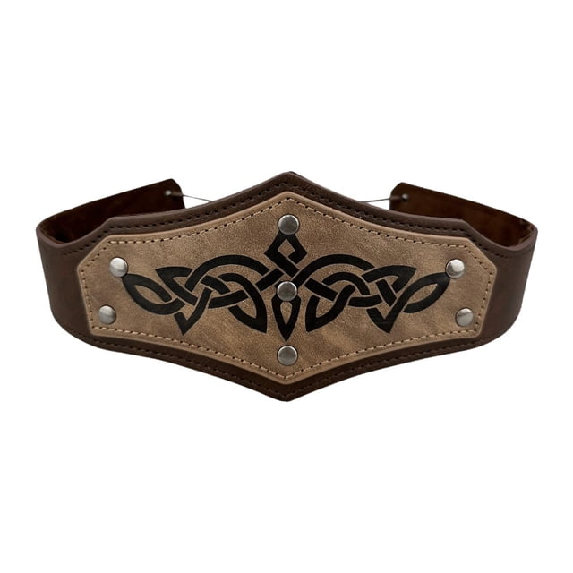 Esquirla Bandeau Médiéval Embossé Décoratif Réglable pour Performance sur Scène Marron