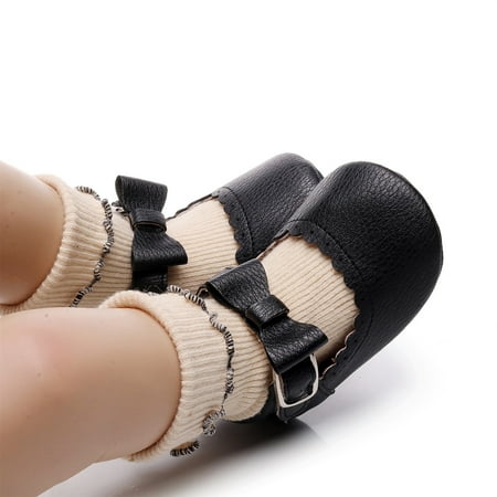 

Quealent Baby Boy Booties Baby Boys Girls Fleece Booties Stay On Socks Soft Shoes Non Skid Winter Warm Christmas Slippers Black 6 Months