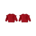 thumbnail image 2 of Toddler Baby Girls Spring Knit Sweater 3 6 9 12 18 24 Months 2T 3T Long Sleeve O Neck Solid Color Pullover Knitwear, 2 of 9