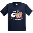 thumbnail image 3 of Inktastic I Am 6 Years Old Cute Smiling Butterfly with Flowers Youth T-Shirt, 3 of 5