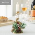 thumbnail image 1 of Candelabro navideño de hierro, conos de pino nevados y candelabro de bayas rojas, centro de mesa para decoración del hogar y Festival, 1 of 4