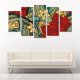 thumbnail image 2 of Cuadro decorativo floral abstracto mandala juego de 5 piezas 150x80 cm ideal para sala comedor oficina o espacio moderno, 2 of 5