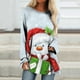thumbnail image 1 of Pntutb Mujeres Mangas Largas Camisas Casuales Impresión de Navidad Cuello Redondo Pullover Túnica tops Pntutb Pntutb-541, 1 of 5