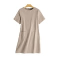 thumbnail image 3 of ZANZEA Women Short Sleeve Pocket Mini Dress Solid Color Vintage Straight Dresses, 3 of 8