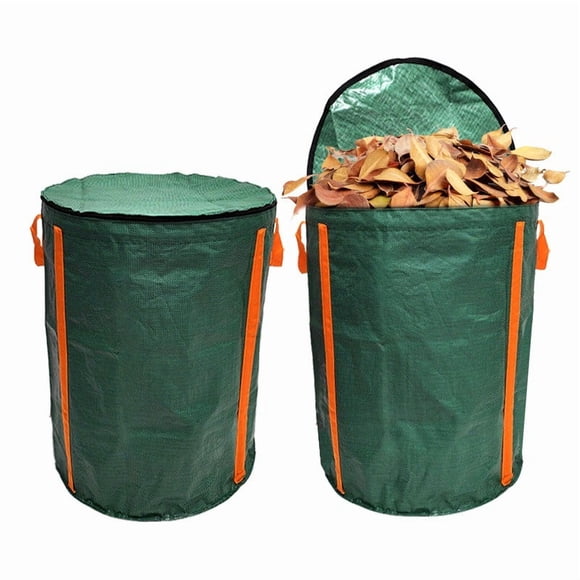 Storage Bag Pilntons Garden Leaf Bag with Lid Heavy Duty Reusable Yard Waste Collection Bag for Garden Debris and Leaves 1Pcs【A】 Rkxzt