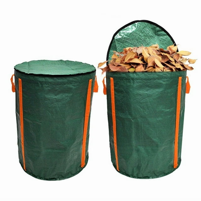 Nilvkv Sac pour Feuilles de Jardin avec Couvercle, Sac de Collecte des Déchets de Jardin, Couvercle Rabattable, Sac de Rangement pour Feuilles, Organisation et Rangement