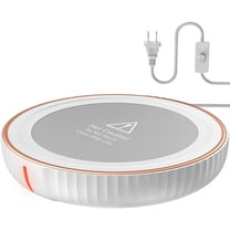 KitchenKey Large Candle Warmer Plate - Coffee Cup Mug Warmer for Desk, Candle Melter, Electric Mug Heater for Beverages, Milk & Tea, Coffee Accessories Ideal Gifts Keep Cup Warm (White)