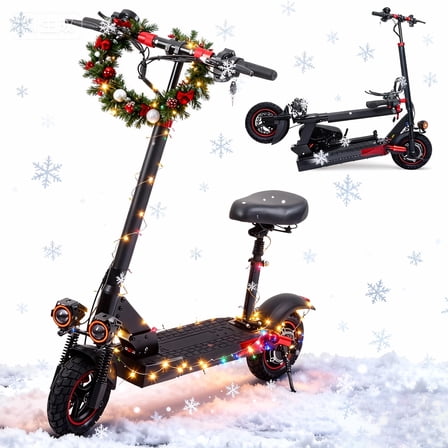 Folding Electric Scooter for Adults 800W 28MPH Top Speed 34 Miles Long Range 10 Inch Vacuum Tire with Seat