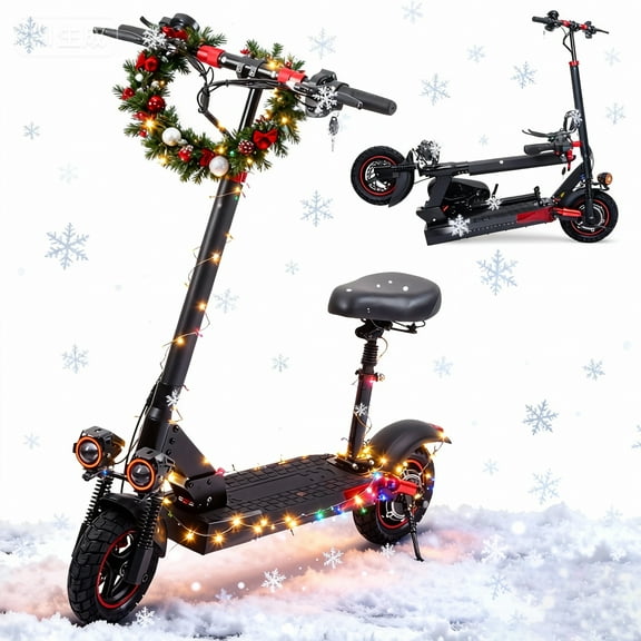 Folding Electric Scooter for Adults 800W 28MPH Top Speed 34 Miles Long Range 10 Inch Vacuum Tire with Seat