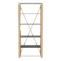 Morfell 4-Shelf Metal Bookcase, Gold