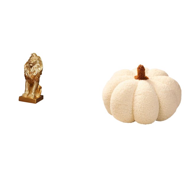 Figura de león,Estante con estatua de león para escritorio,oficina,decoración del hogar,Almohadas de calabaza de Halloween,Almohadas de calabaza de Halloween Decoración del hogar