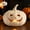 White, variant on Halloween Handmade Pumpkin Lanterns, Uniquely Designed Resin Pumpkin Lantern, Comes with an Electronic Candle Light with Hand-Carved Details for Home Porch Front Door Mantel Room（Brown）