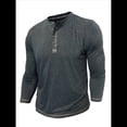 thumbnail image 2 of Camisetas Henley para Hombre, Larga Raglán, Informales, Ajustadas, Ligeras, de Moda. Gris Oscuro XL, 2 of 7