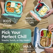 Bentgo Chill Kids Leak-Proof Lunch Box - 4-Compartment Bento Box with Built-In Ice Pack, 3.3 Cup Capacity, PFAS & BPA-Free, Microwave & Dishwasher Safe, Ideal Size for Ages 3 to 7 (Electric Aqua)