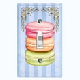 thumbnail image 1 of Metal Light Switch Plate Cover Colorful Macaroon Stack Striped Wallpaper Blue CAK052, 1 of 13