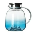 thumbnail image 2 of Ovzne Thick Glass Pitcher - 7.32X5.55X5.55 Inches, 1.8L Explosion-Proof Beverage Container, Summer Iced Tea Dispenser With Lemon Infuser, Suitable For Cold Hot Drinks, 2 of 8