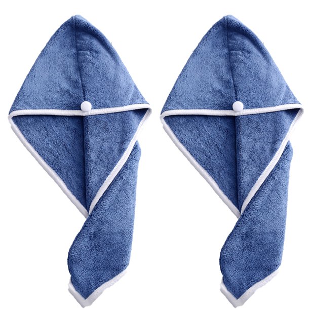 Paquete de 2 toallas para el cabello para mujeres, gorro de toalla para la cabeza, toalla turbante para cabello largo y rizado antiencrespamiento