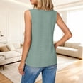 thumbnail image 4 of Tauxra Sleeveless T-Shirt for Women V-Neck Button Front Lace Trim Casual Blouse Top with Irregular Hem, 4 of 8